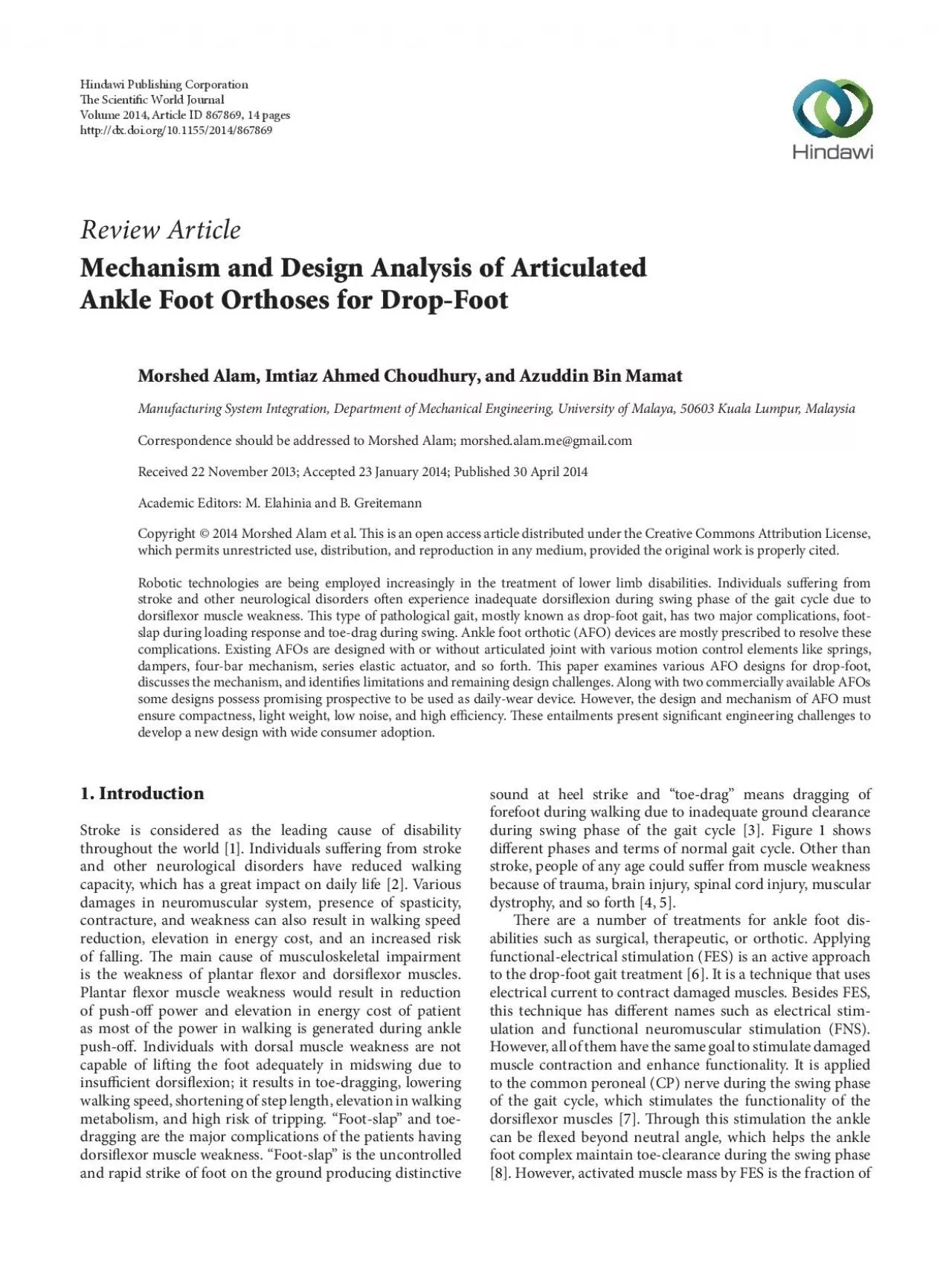 PDF-ReviewArticleMechanismandDesignAnalysisofArticulatedAnkleFootOrthosesf