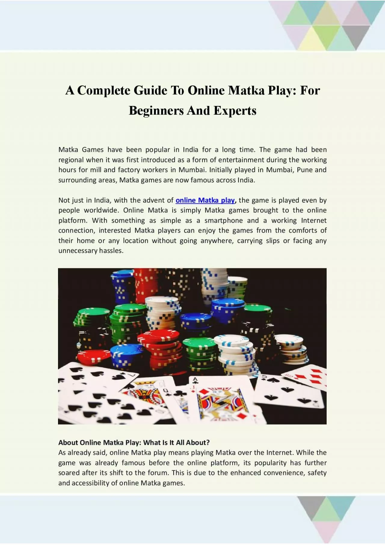 Best Online Matka Play - A Complete Guide To Online Matka Game