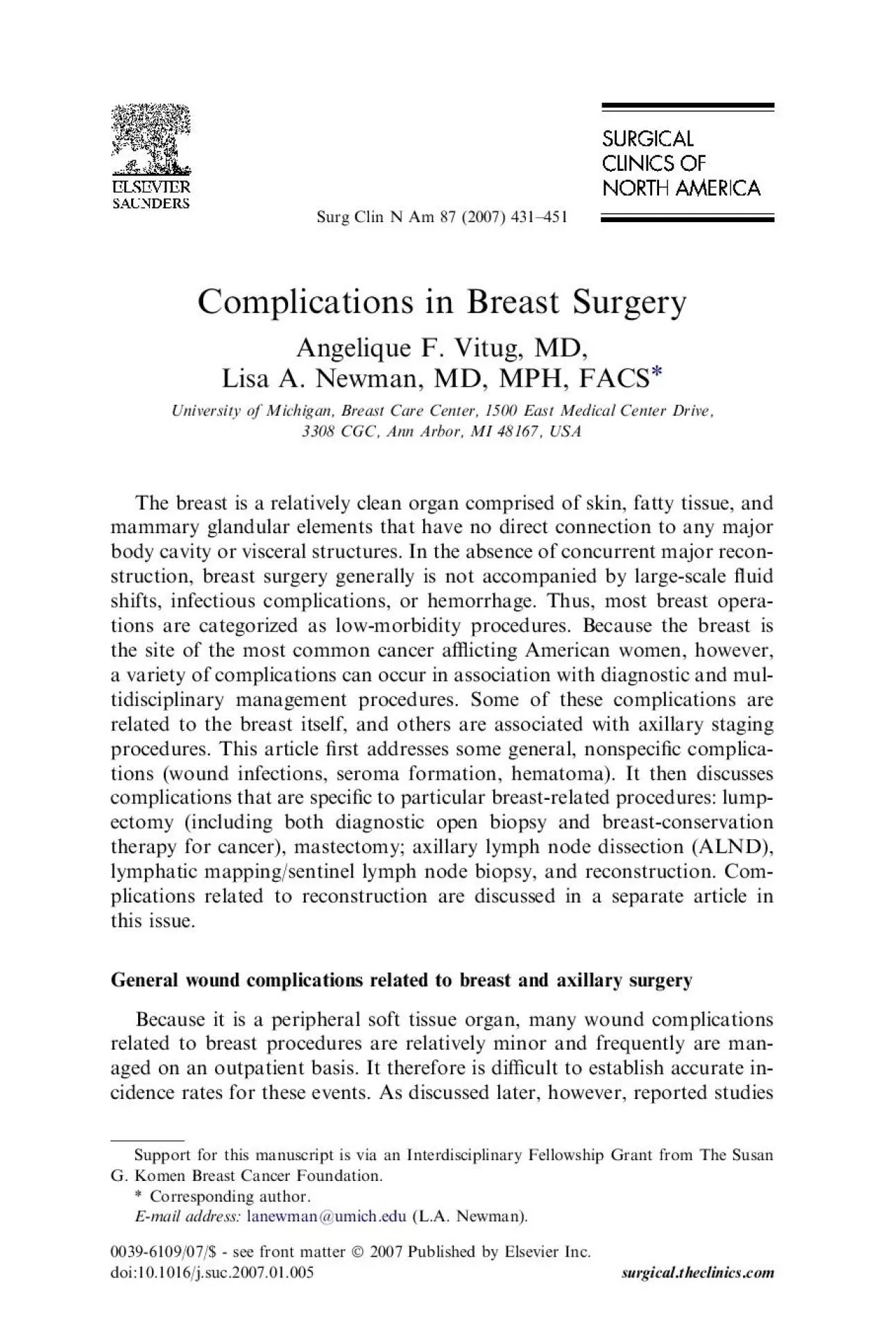 PDF-ComplicationsinBreastSurgeryAngeliqueFVitugMDLisaANewmanMDMPHFA