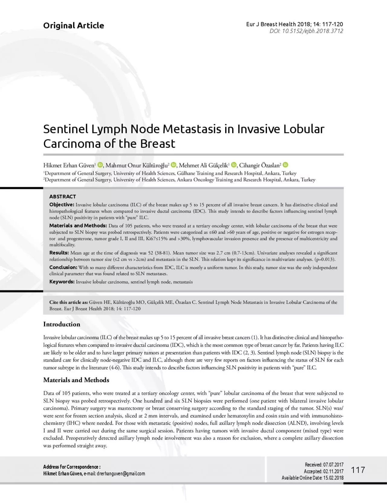 PDF-IntroductionInvasive lobular carcinoma ILC of the breast makes up 5