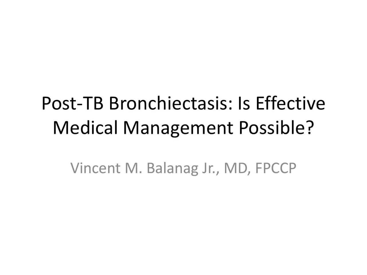 PDF-TB Bronchiectasis Is Effective