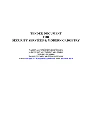 TENDER DOCUMENT FOR SECURITY SERVICES 