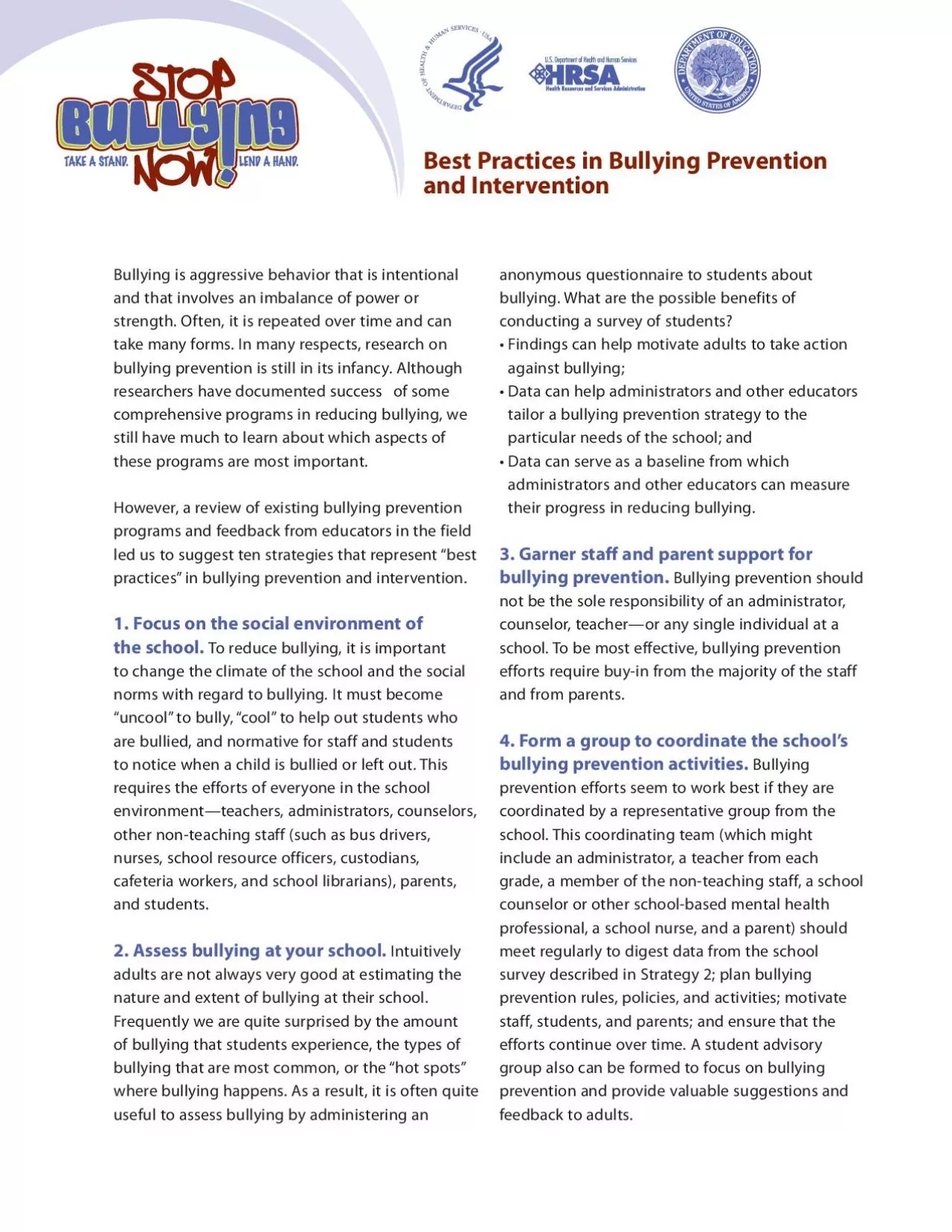 PDF-Best Practices in Bullying Prevention and Intervention