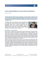From cultural gaffes to cross cultural competence