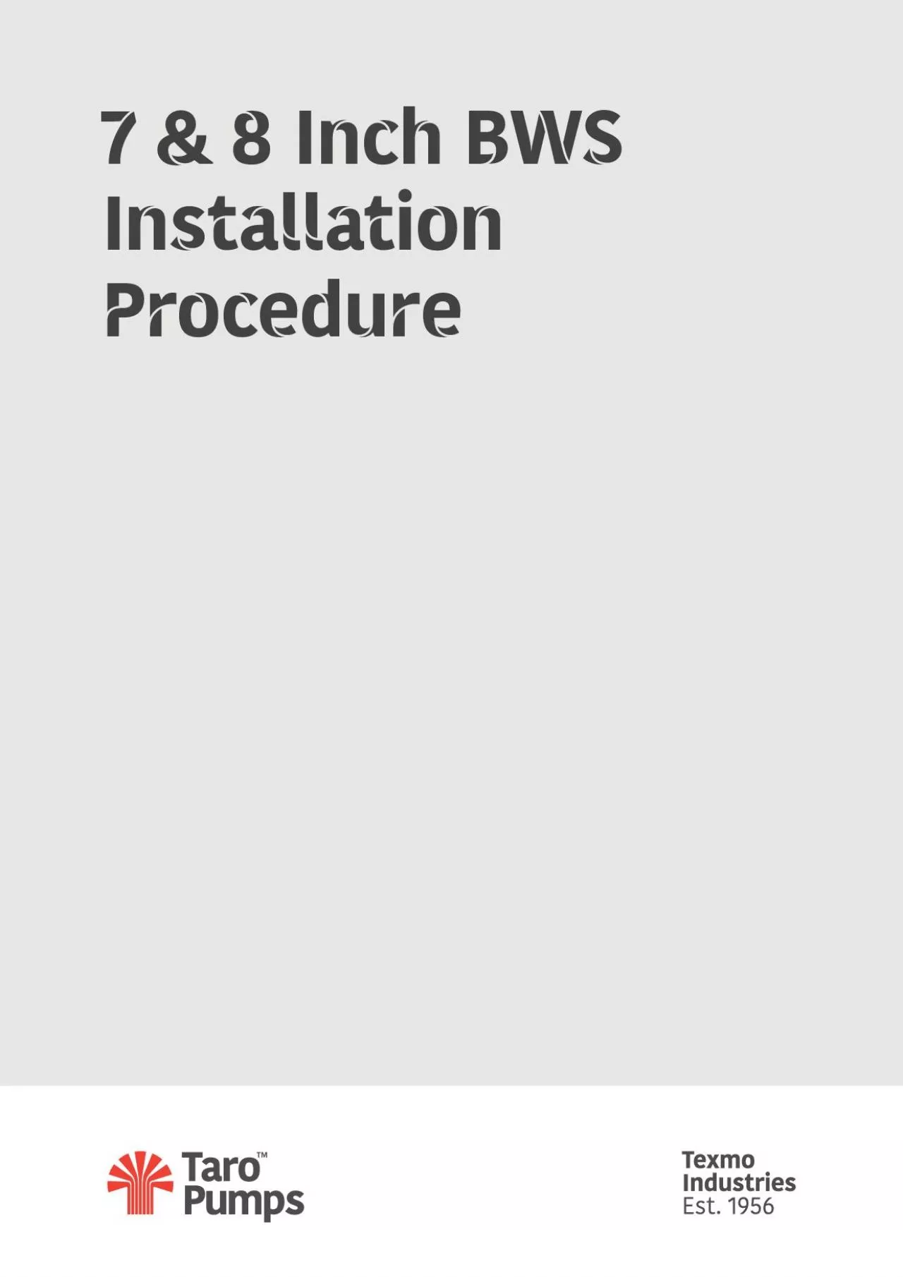 PDF-7 8 Inch BWS Installation Procedure