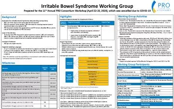 Working Group ParticipantsBackgroundRationale for Irritable Bowel Synd