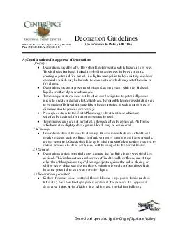       Decoration Guidelines  North Discovery Place Spokane Valley WA   In reference to
