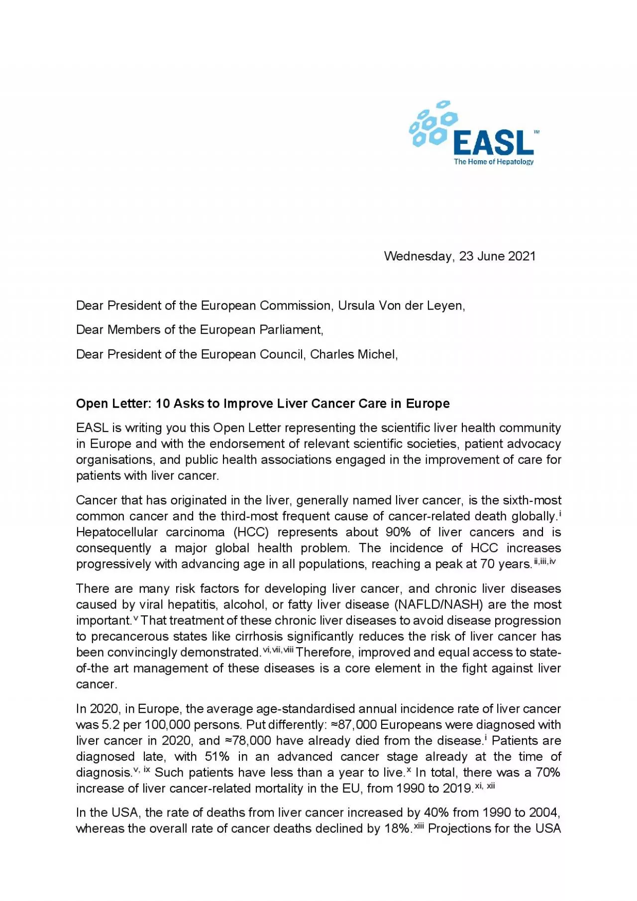 WednesdayJune 2021Dear President of the European Commission Ursula V