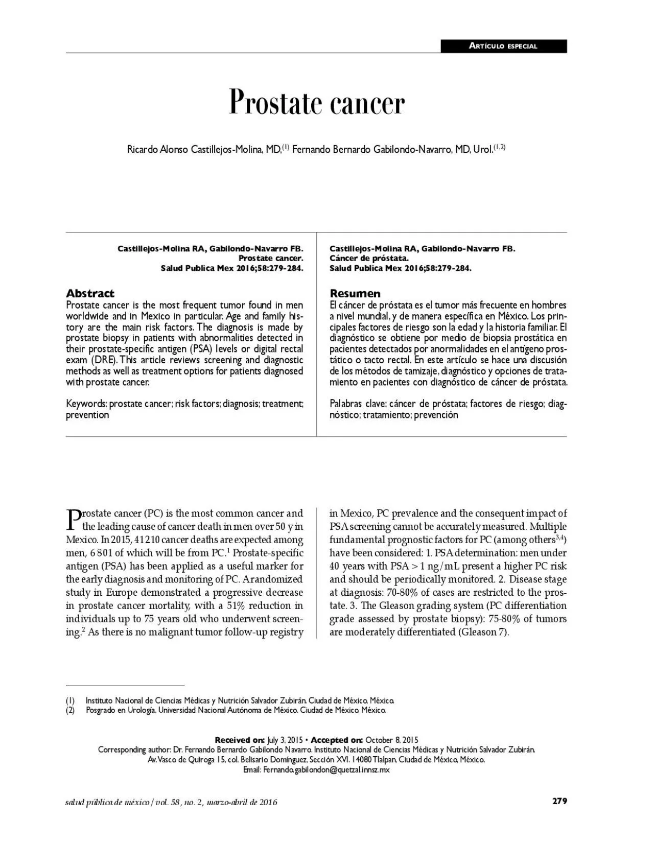 rostate cancer PC is the most common cancer and the leading cause of