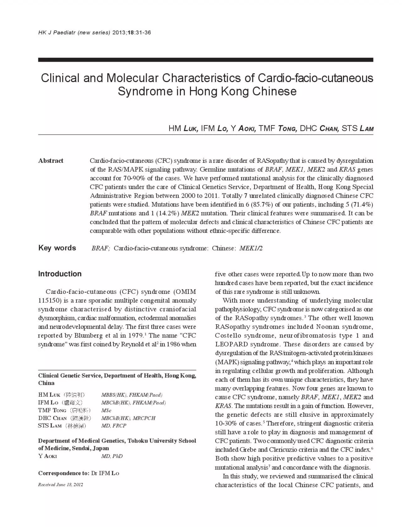 PDF-HK J Paediatr new series 2013Clinical and Molecular Characteristics