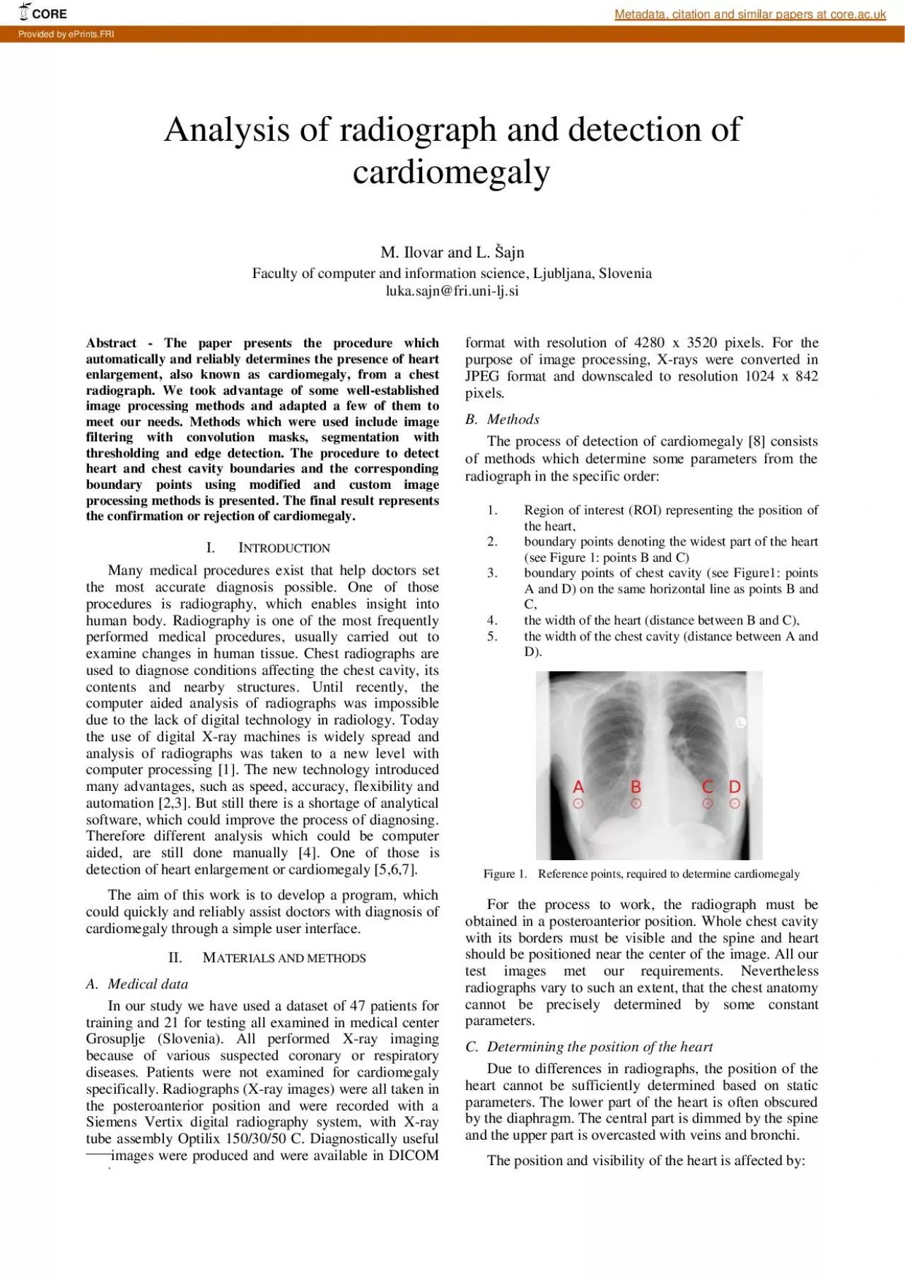 PDF-Analysis of radiograph and detection of