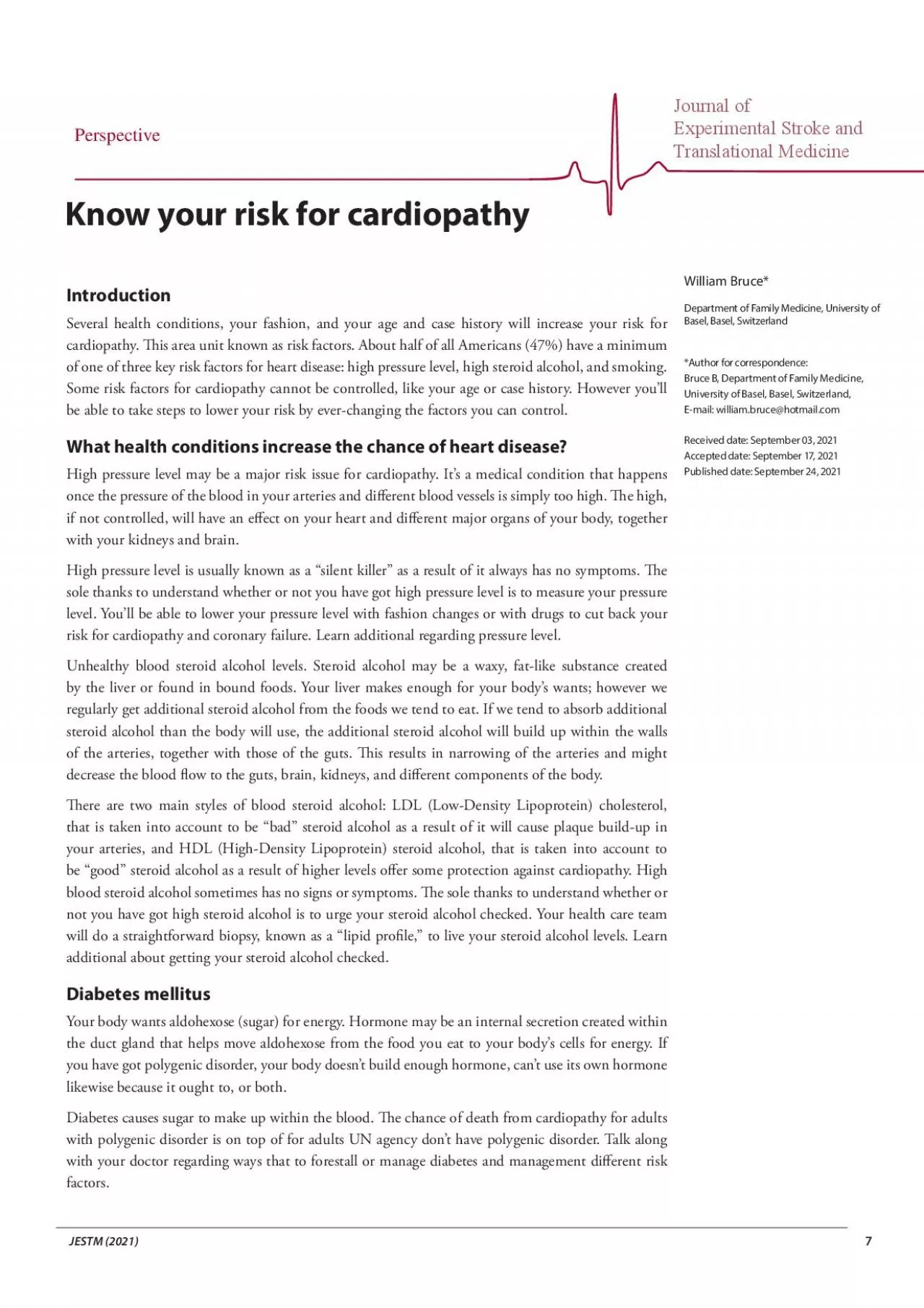 Know your risk for cardiopathy