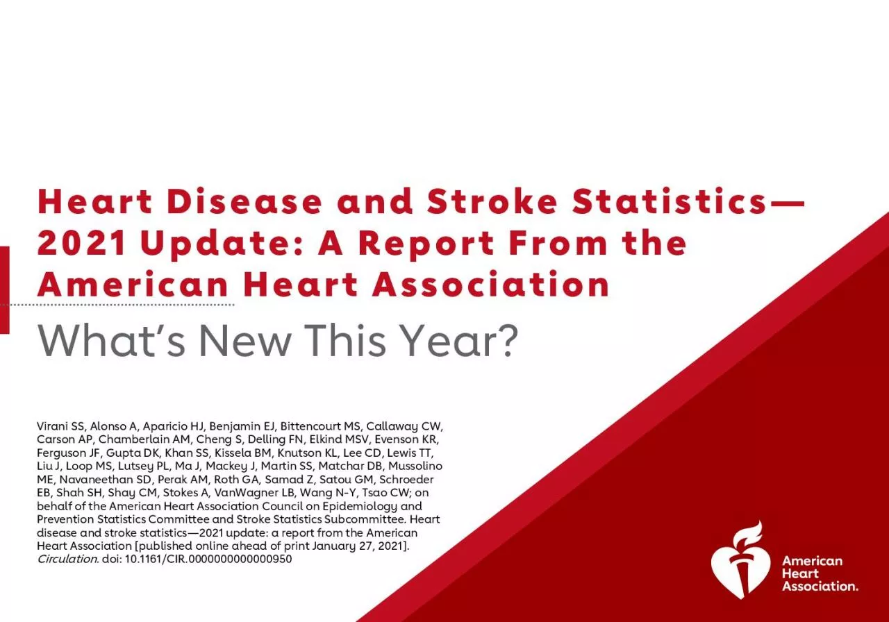 PDF-Heart Disease and Stroke Statistics2021 Update A Report From the Amer