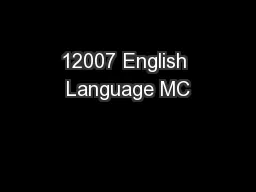 12007 English Language MC