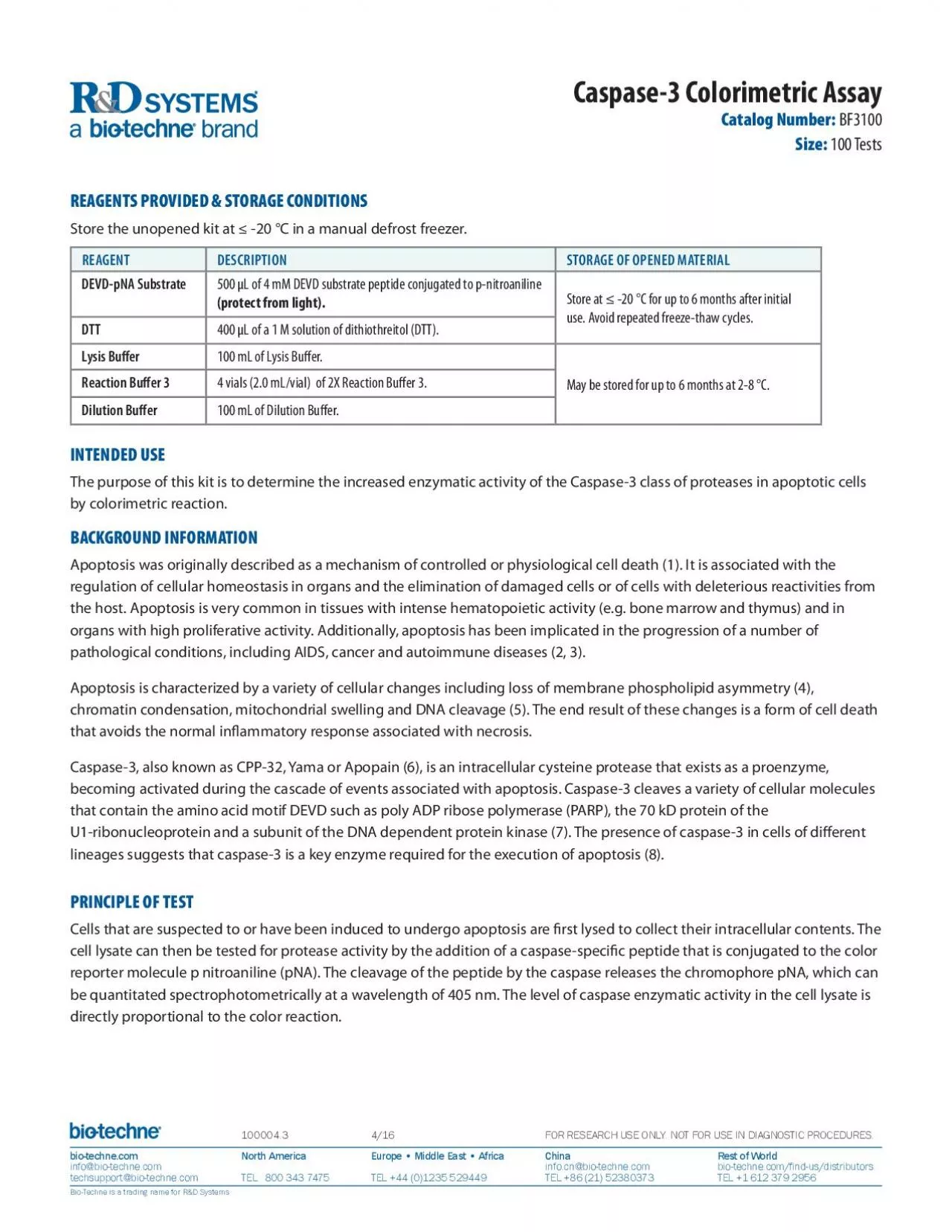 PDF-REAGENTS PROVIDED STORAGE CONDITIONS