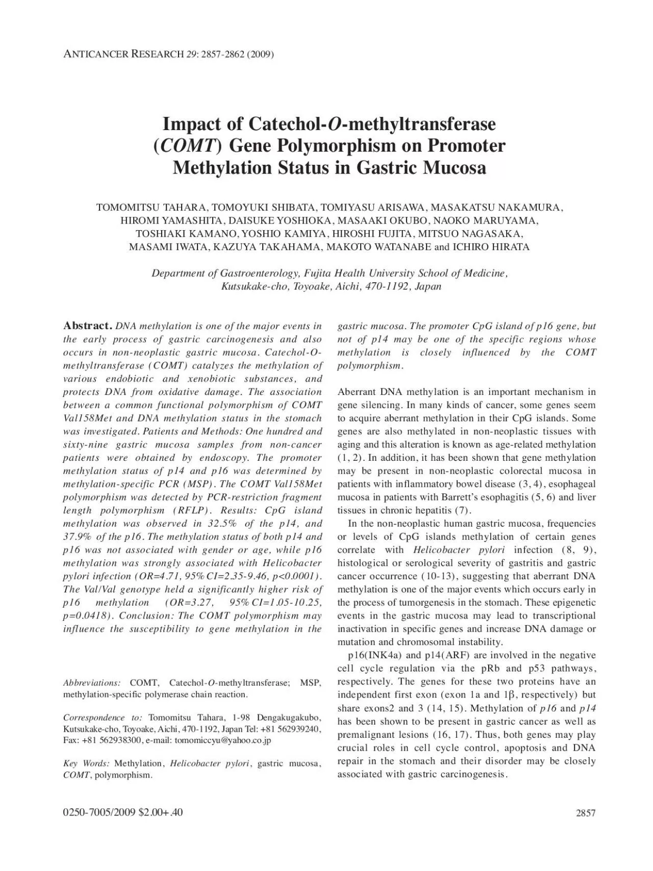 PDF-AbbreviationsCOMT Catecholmethyltransferase MSPmethylationspeci