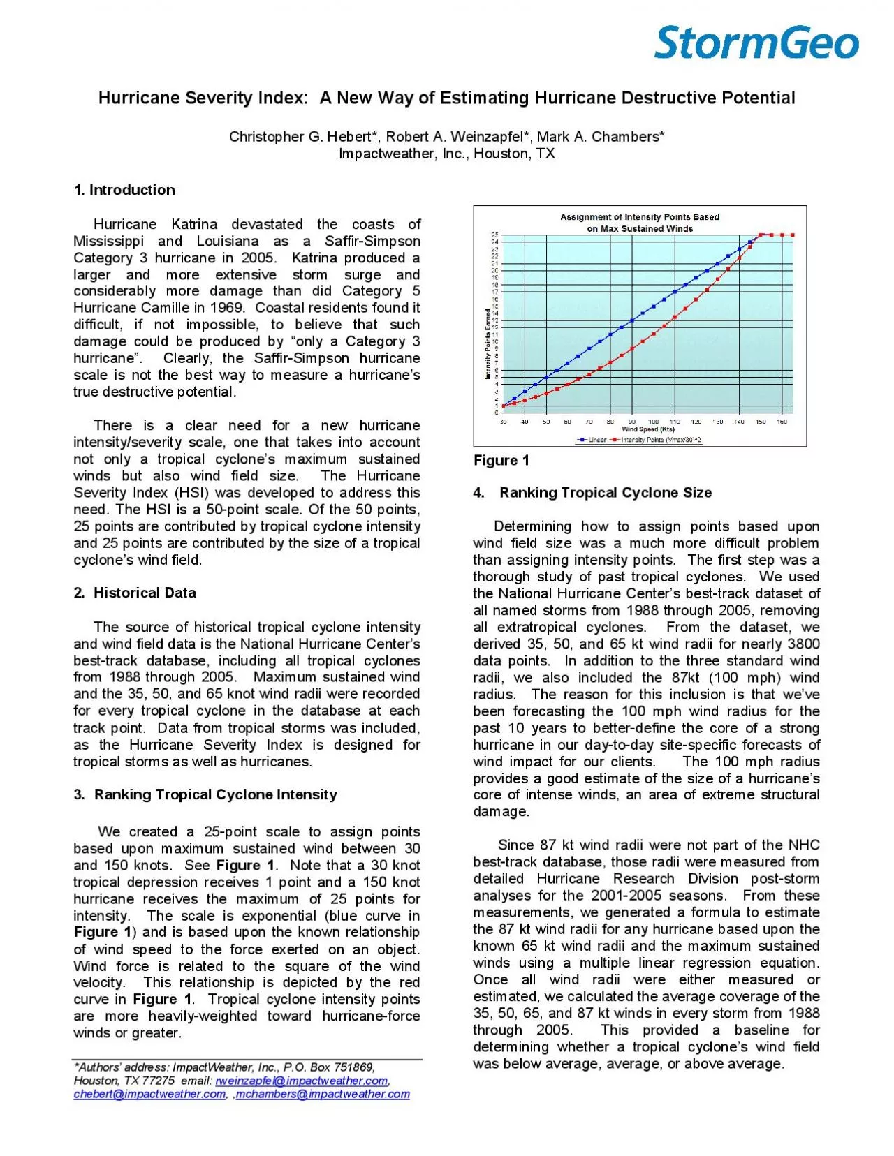 PDF-A ranking system was devised to assign wind field size points based up