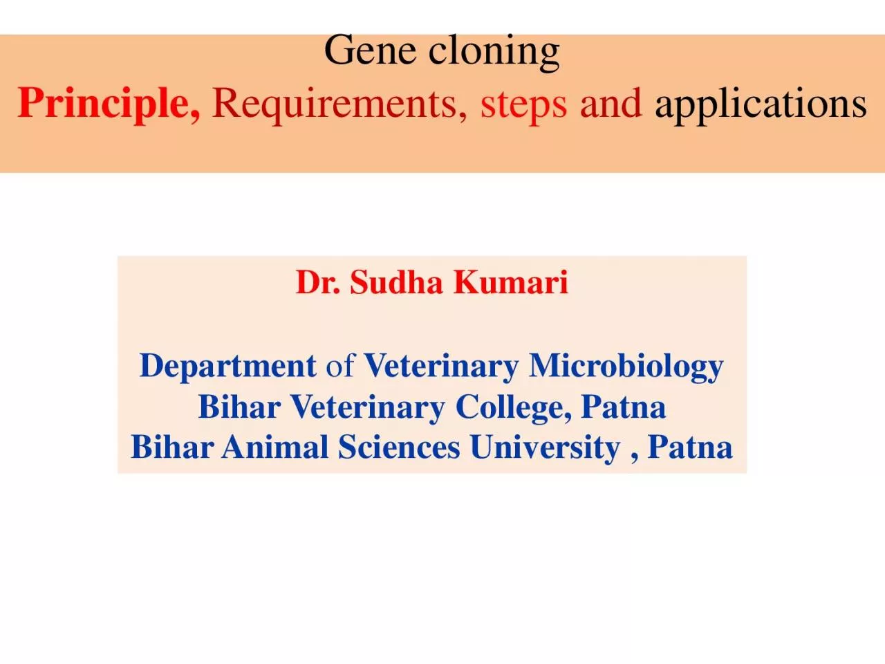 PDF-Gene cloning