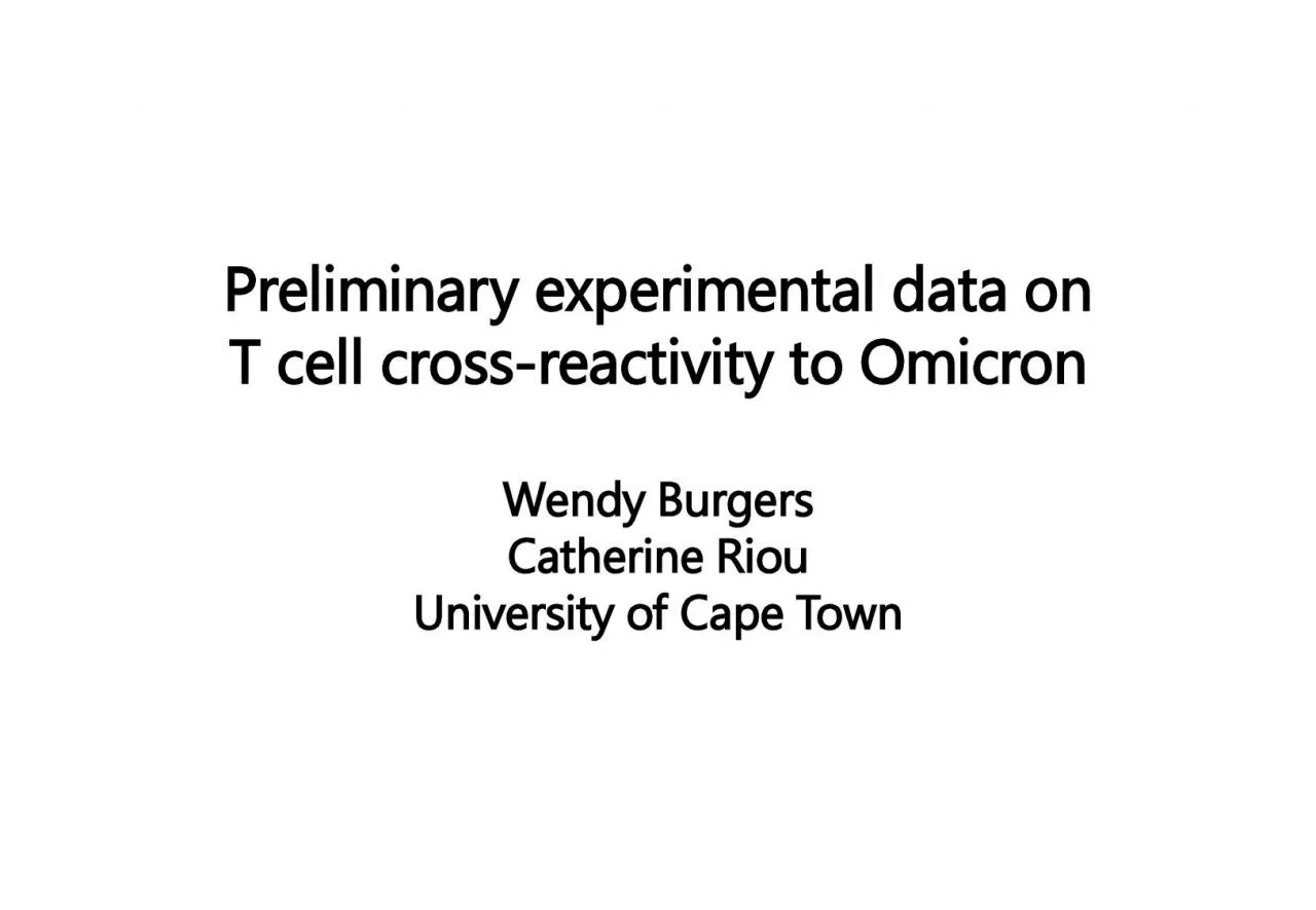 Preliminary experimental data on