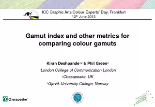 Gamut index and other metrics for comparing colour gamutsKiran Deshpan