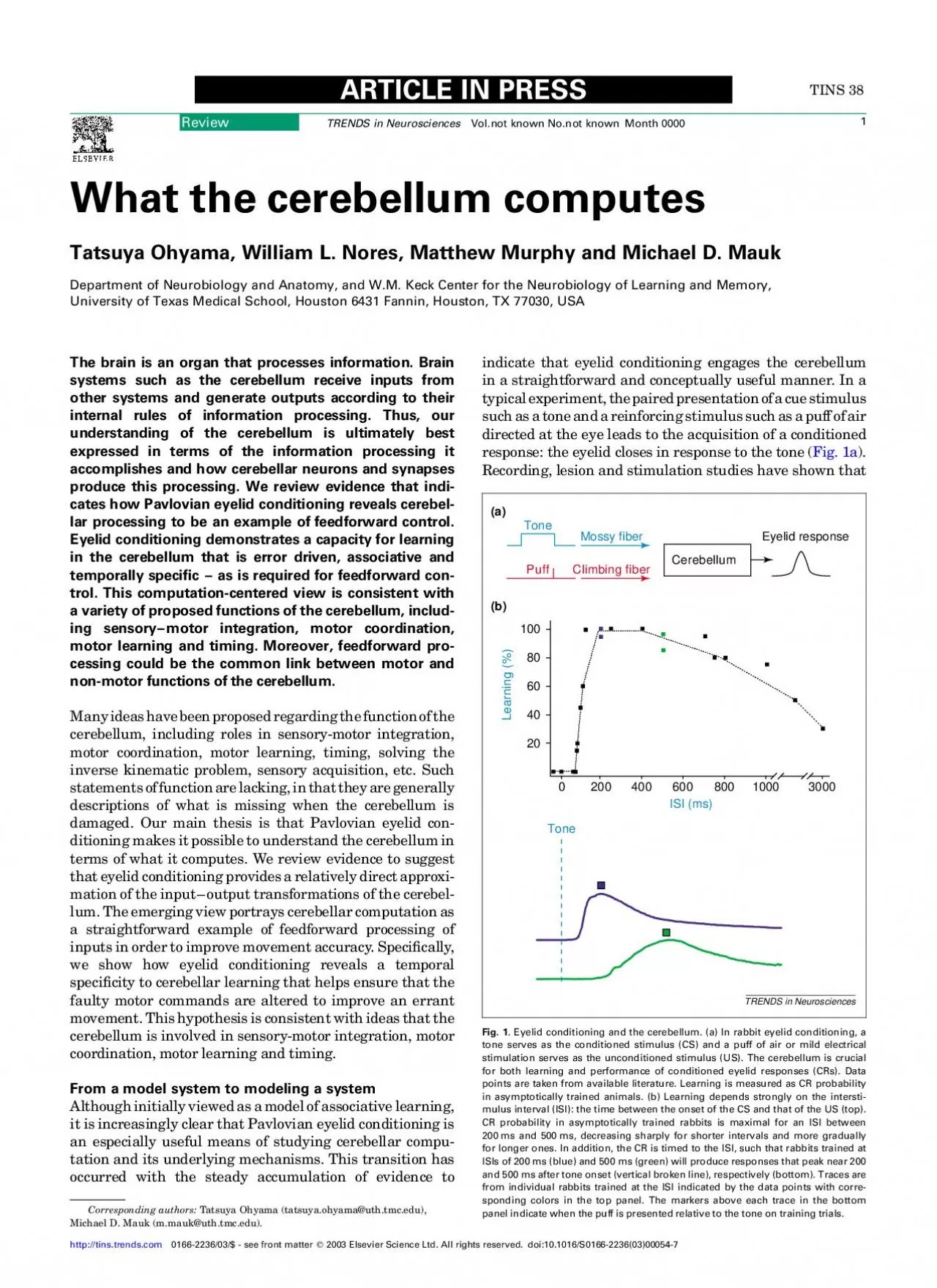 PDF-WhatthecerebellumcomputesTatsuyaOhyamaWilliamLNoresMatthewMurphyand