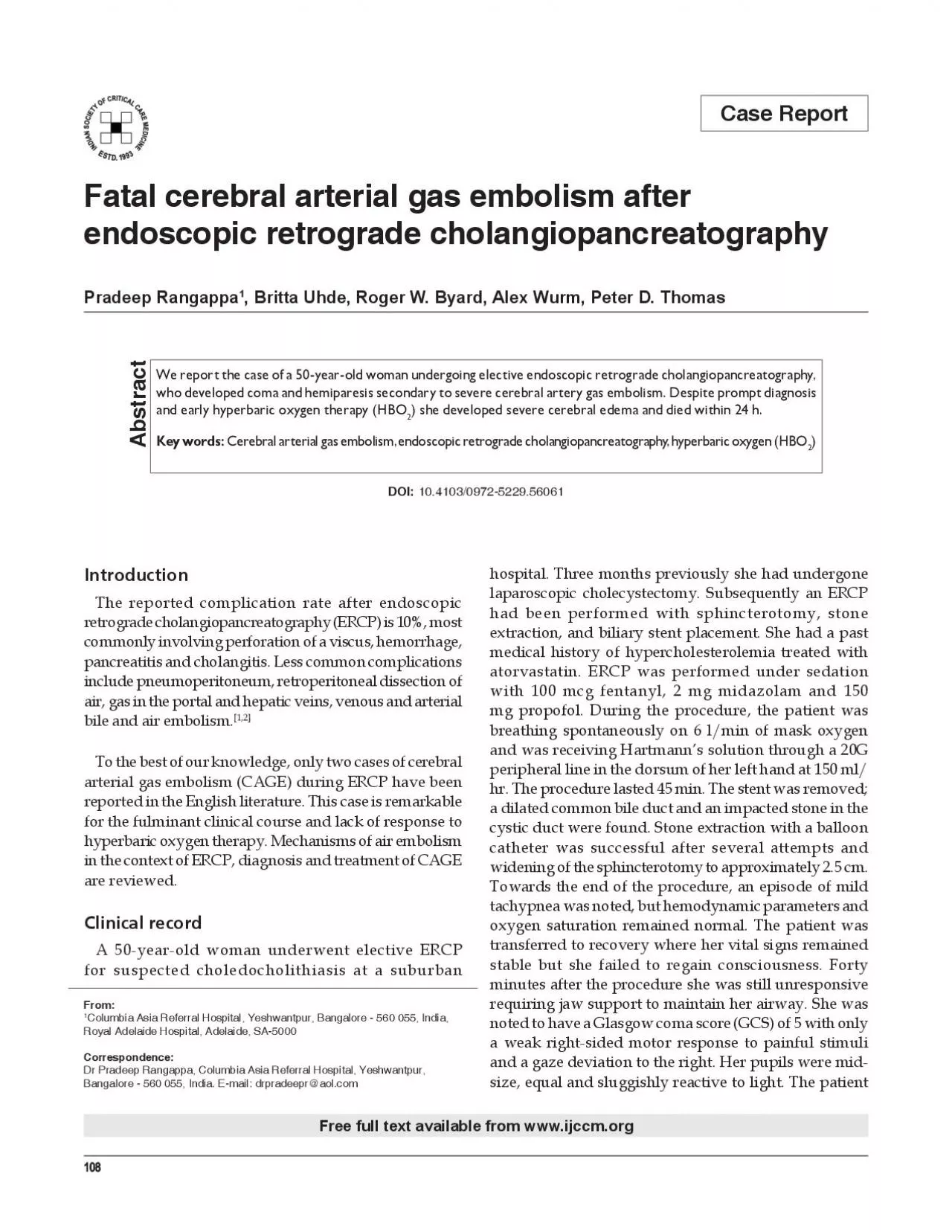 PDF-Free full text available from wwwijccmorghospital Three months prev