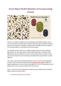 Some Major Health Benefits of Incorporating Pulses!