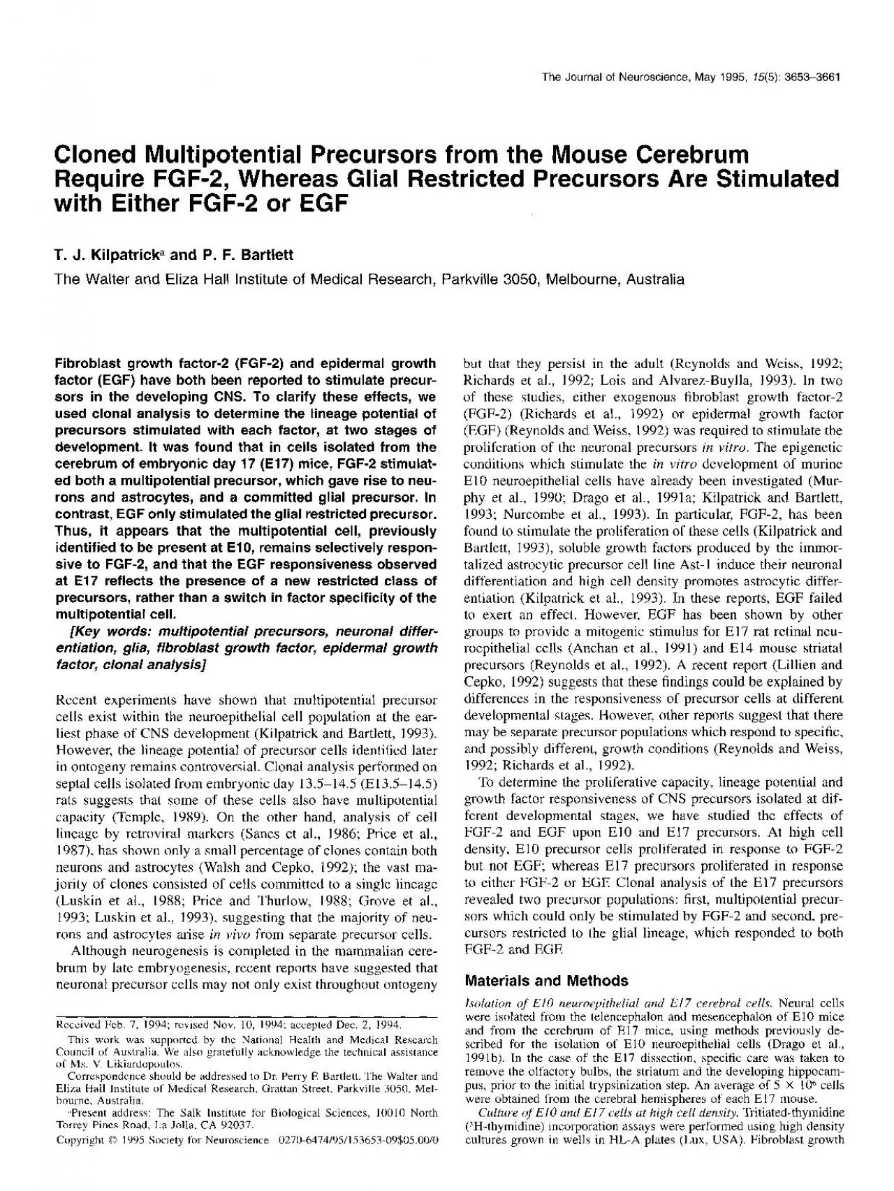 PDF-The Journal of Neuroscience May 1995 155 36533661 Cloned Multipo