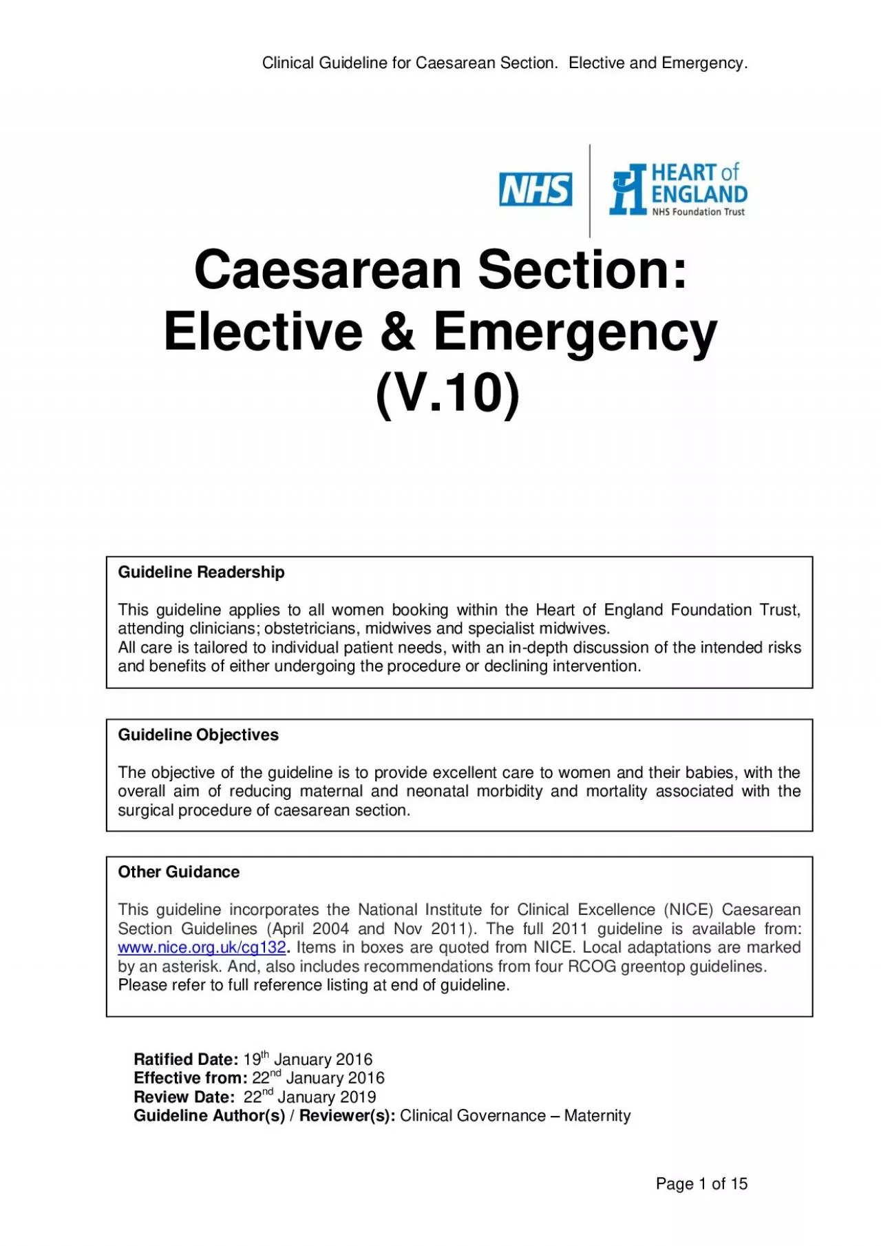 PDF-Clinical Guideline for Caesarean Section