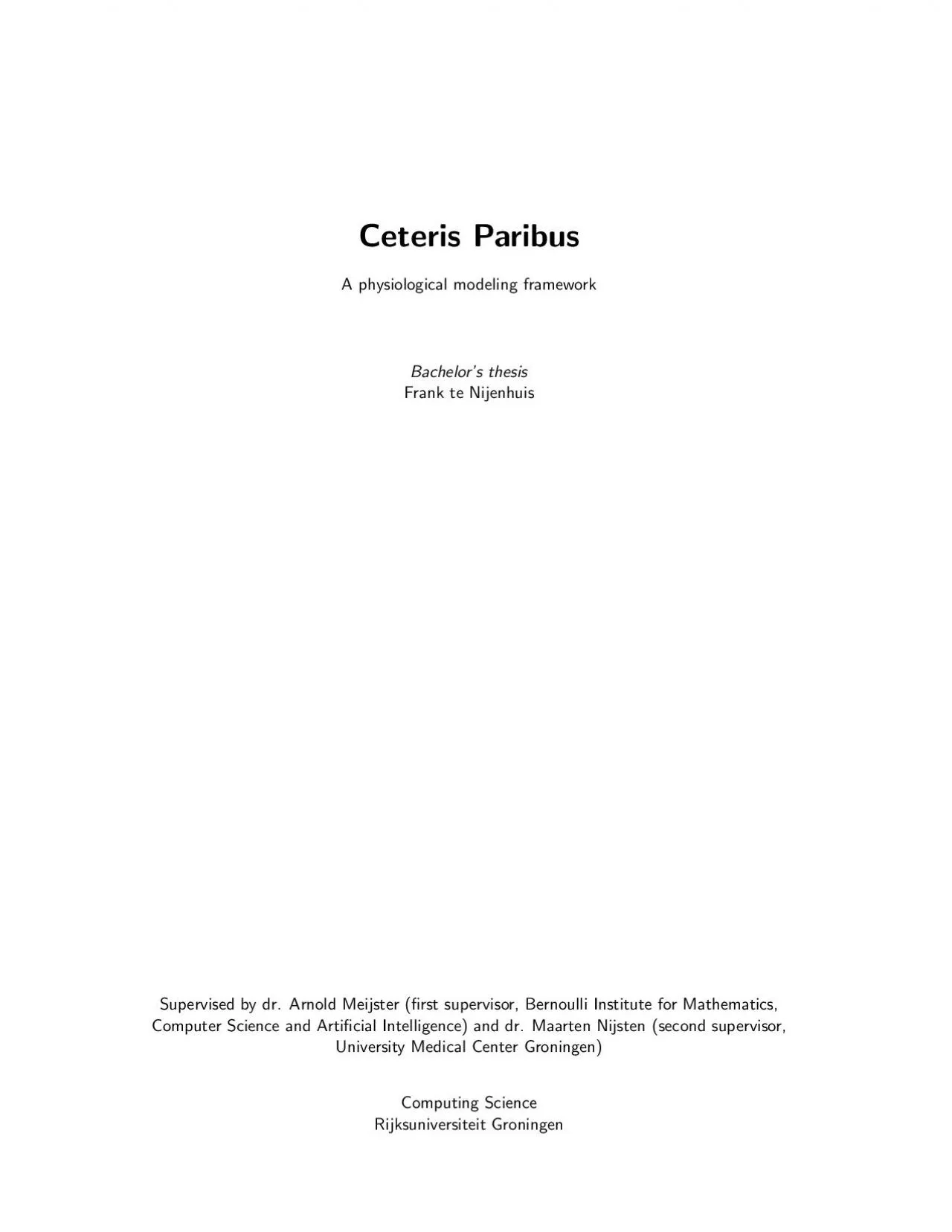 PDF-CeterisParibusAphysiologicalmodelingframeworkBachelorsthesisFrankteNi