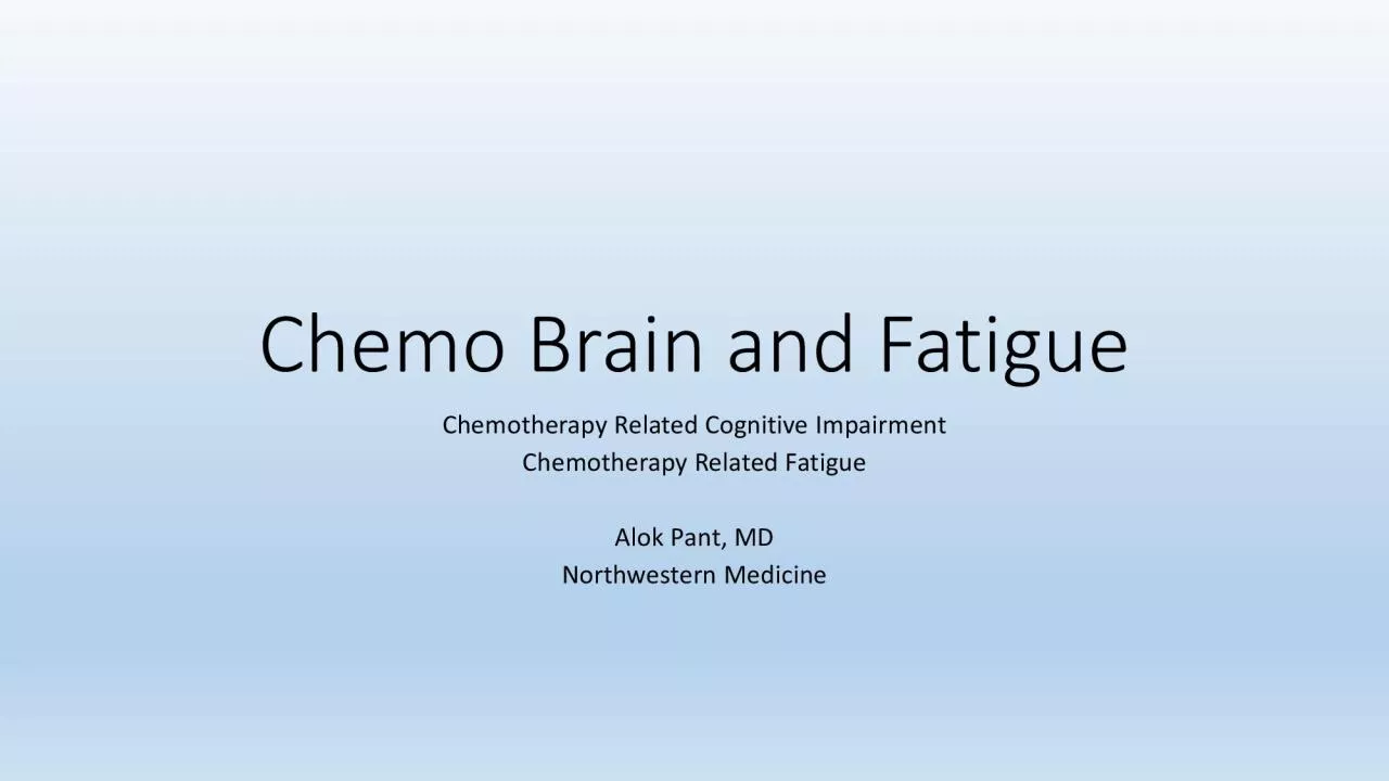 PDF-Chemo Brain and Fatigue