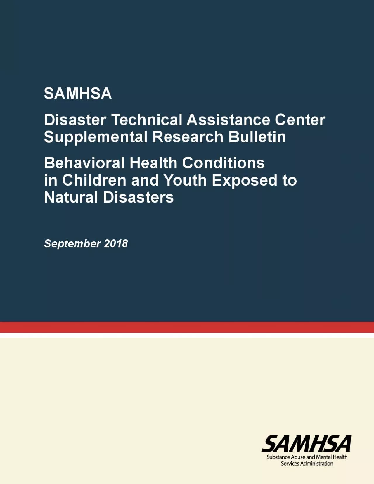 Disaster Technical Assistance Center in Children and Youth Exposed to