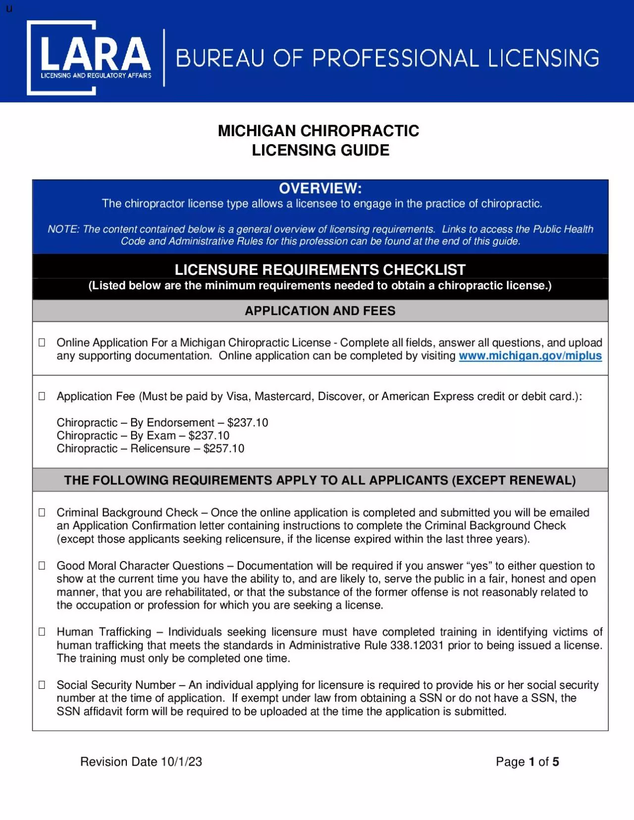 PDF-x0000x0000MICHIGAN CHIROPRACTICLICENSING GUIDEx0000x0000Re