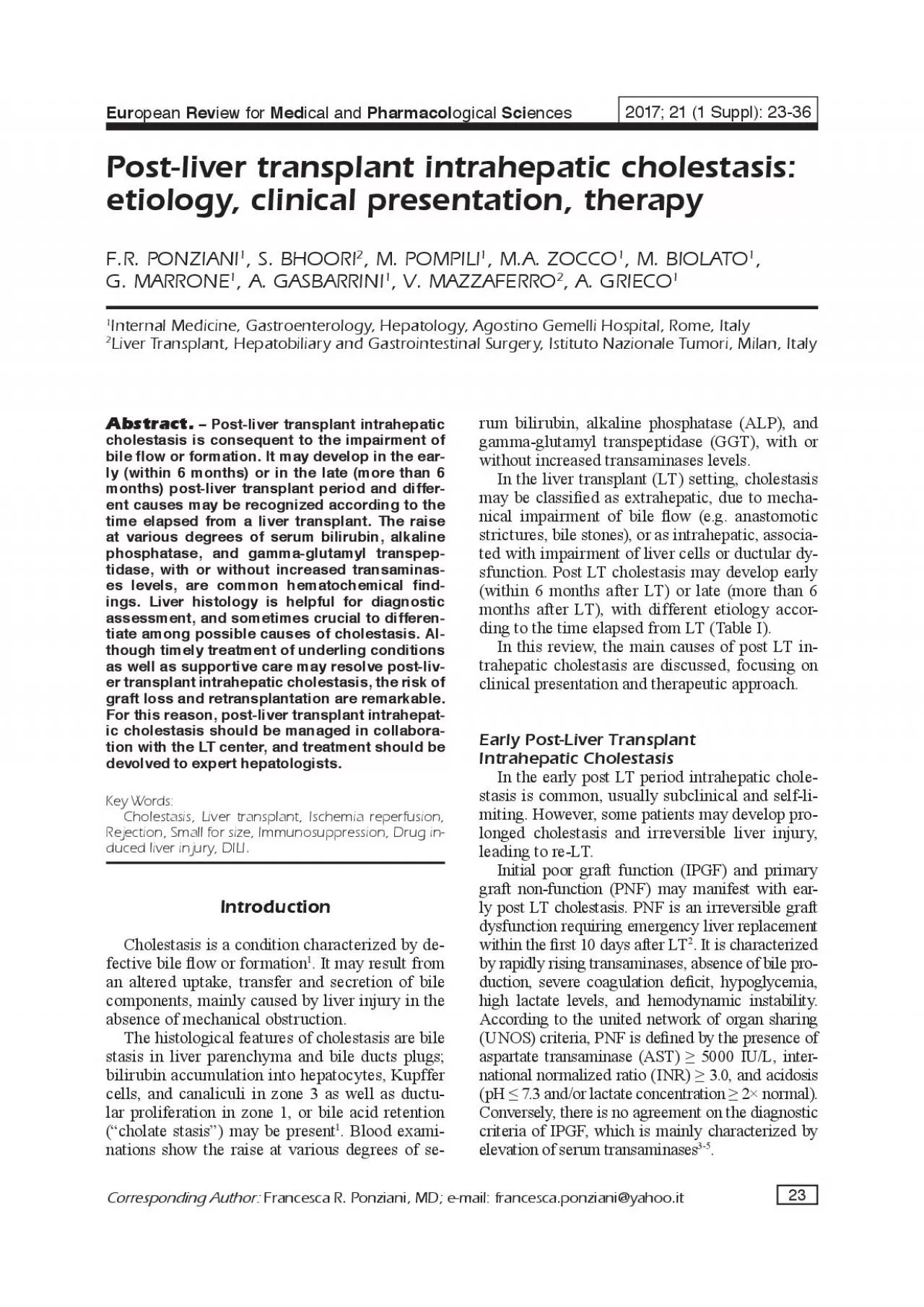 PDF-Abstract Postliver transplant intrahepatic cholestasis is consequent