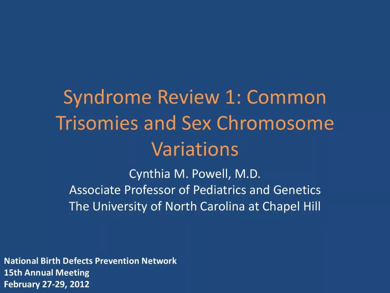 Syndrome Review 1 Common