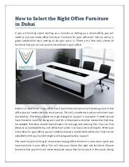 How to Select the Right Office Furniture in Dubai