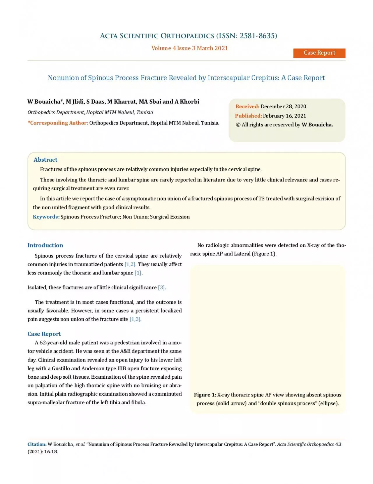 PDF-Acta Scientific Orthopaedics ISSN 25818635 Volume 4 Issue 3 Ma