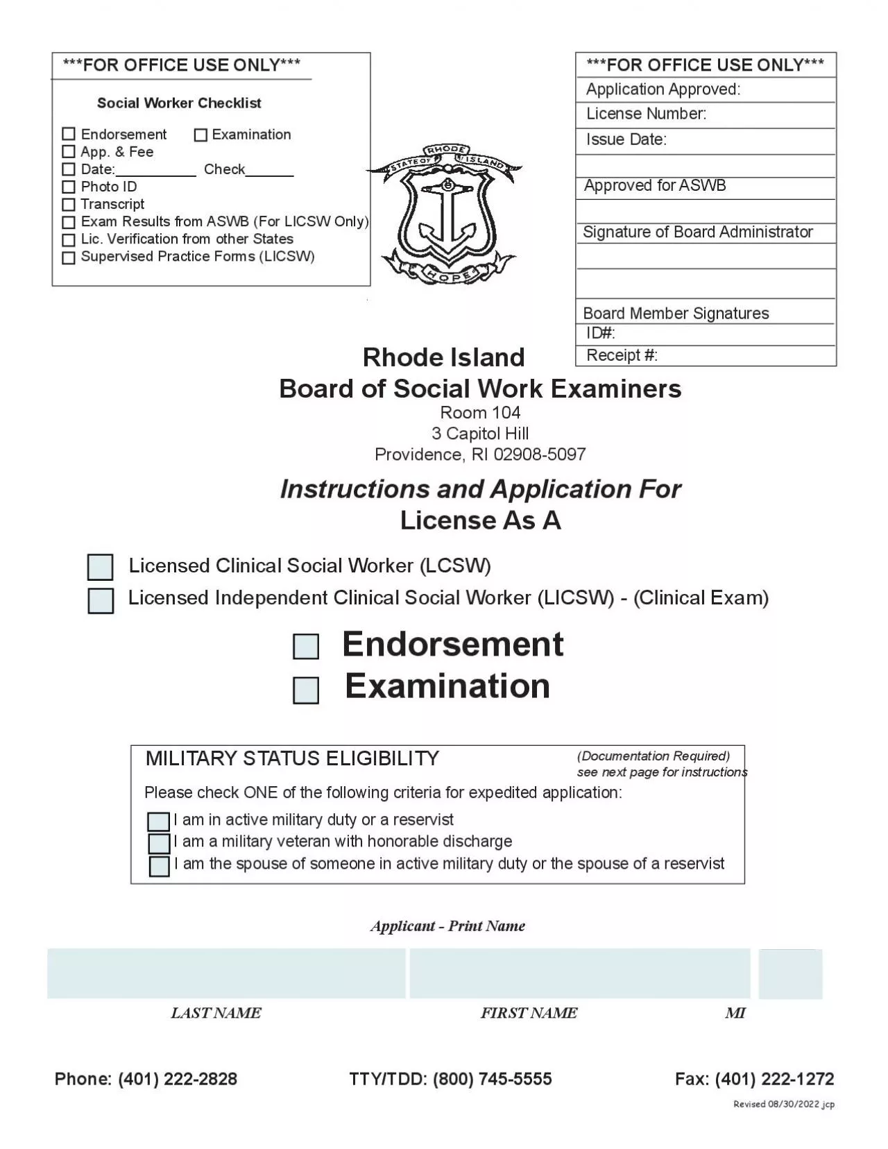 PDF-Rhode Island Board of Social Work Examiners Page 2