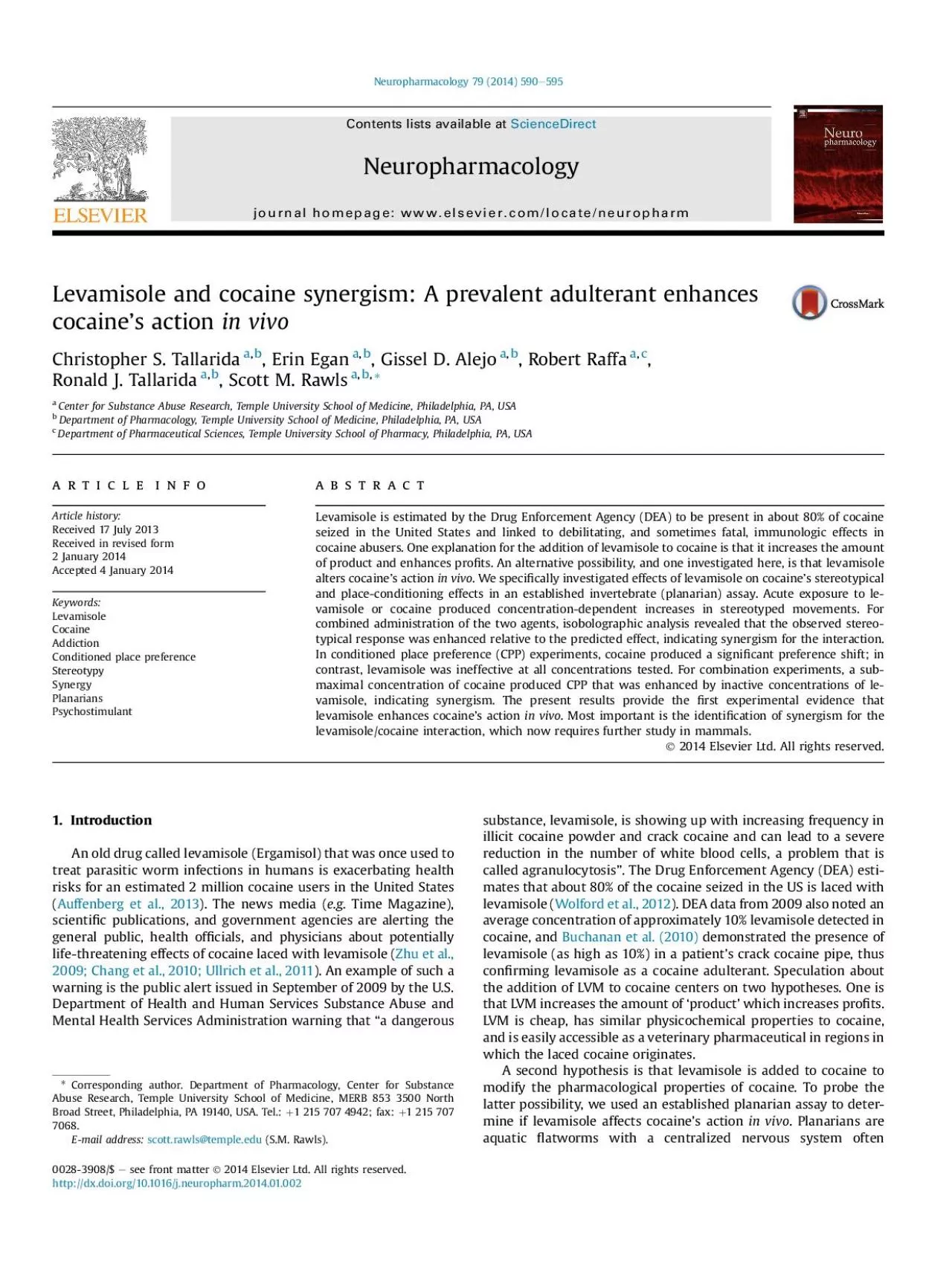 PDF-LevamisoleandcocainesynergismAprevalentadulterantenhancessactioninviv