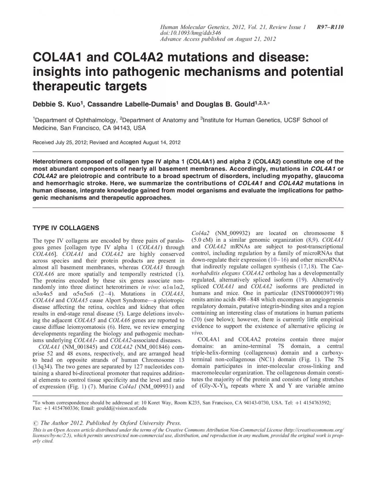 PDF-COL4A1andCOL4A2mutationsanddiseaseinsightsintopathogenicmechanismsand