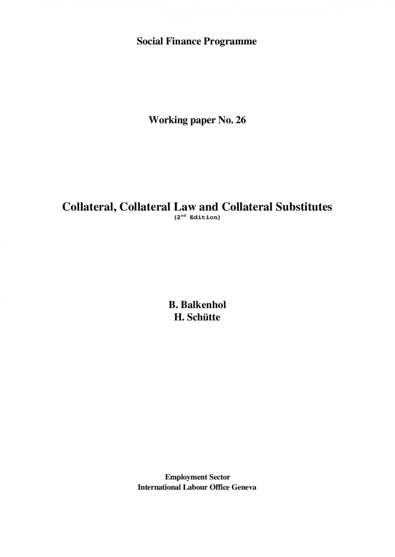 Social Finance Programme              Working paper No 26      Collat