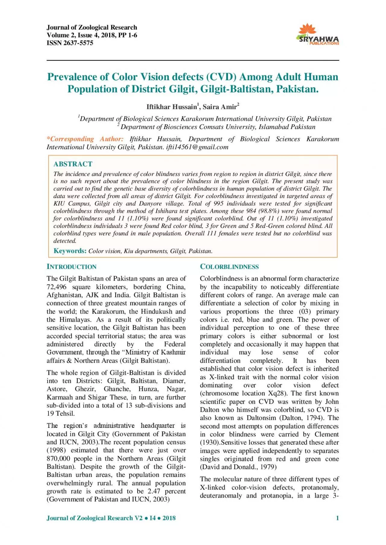 PDF-Journal of Zoological Research