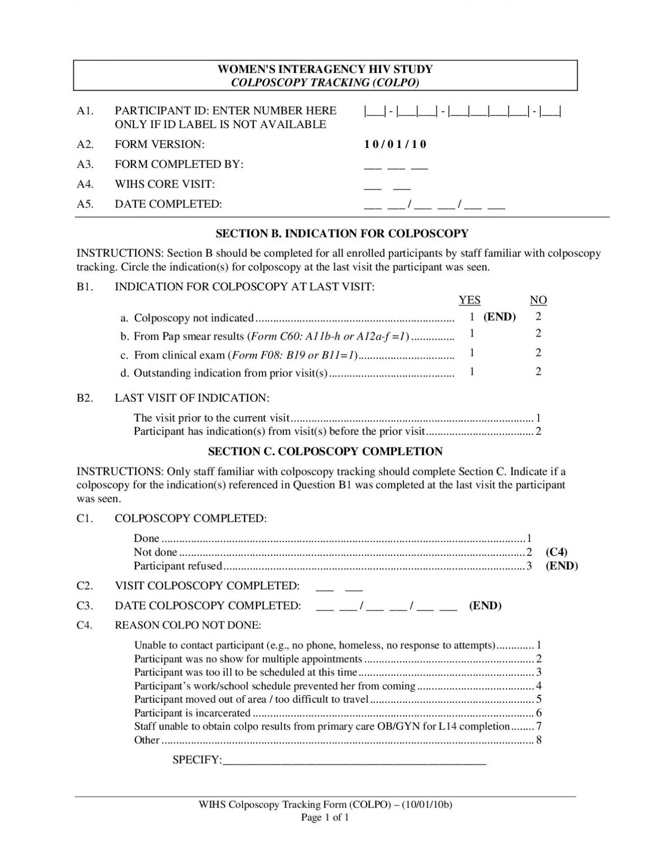 PDF-WIHS Colposcopy Tracking Form COLPO 100110b