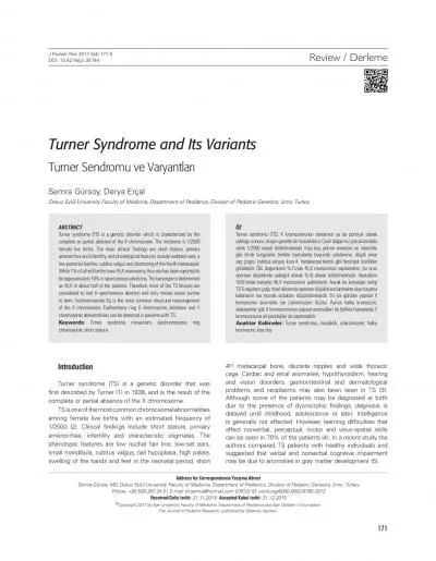 Turner syndrome TS is a genetic disorder that was first described by