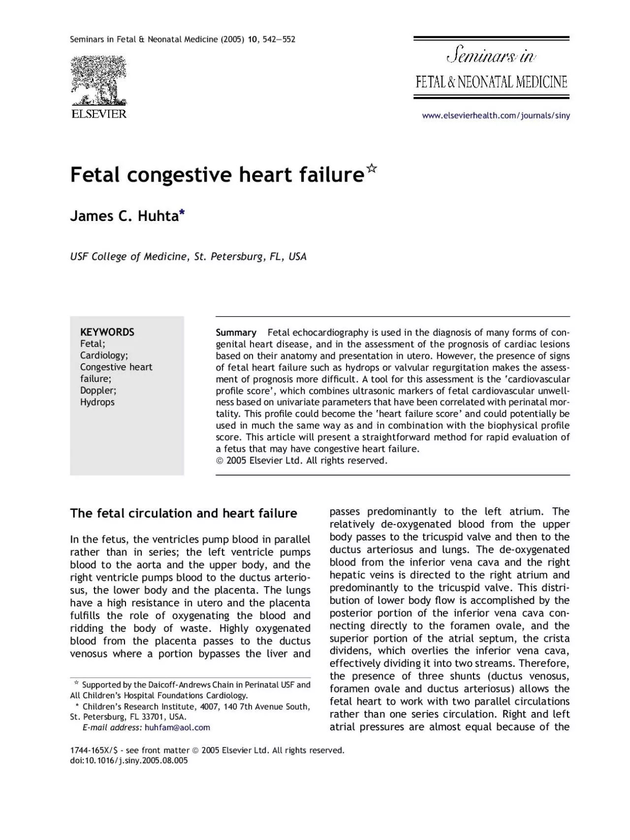 PDF-FetalcongestiveheartfailureJamesCHuhtaUSFCollegeofMedicineStPetersb