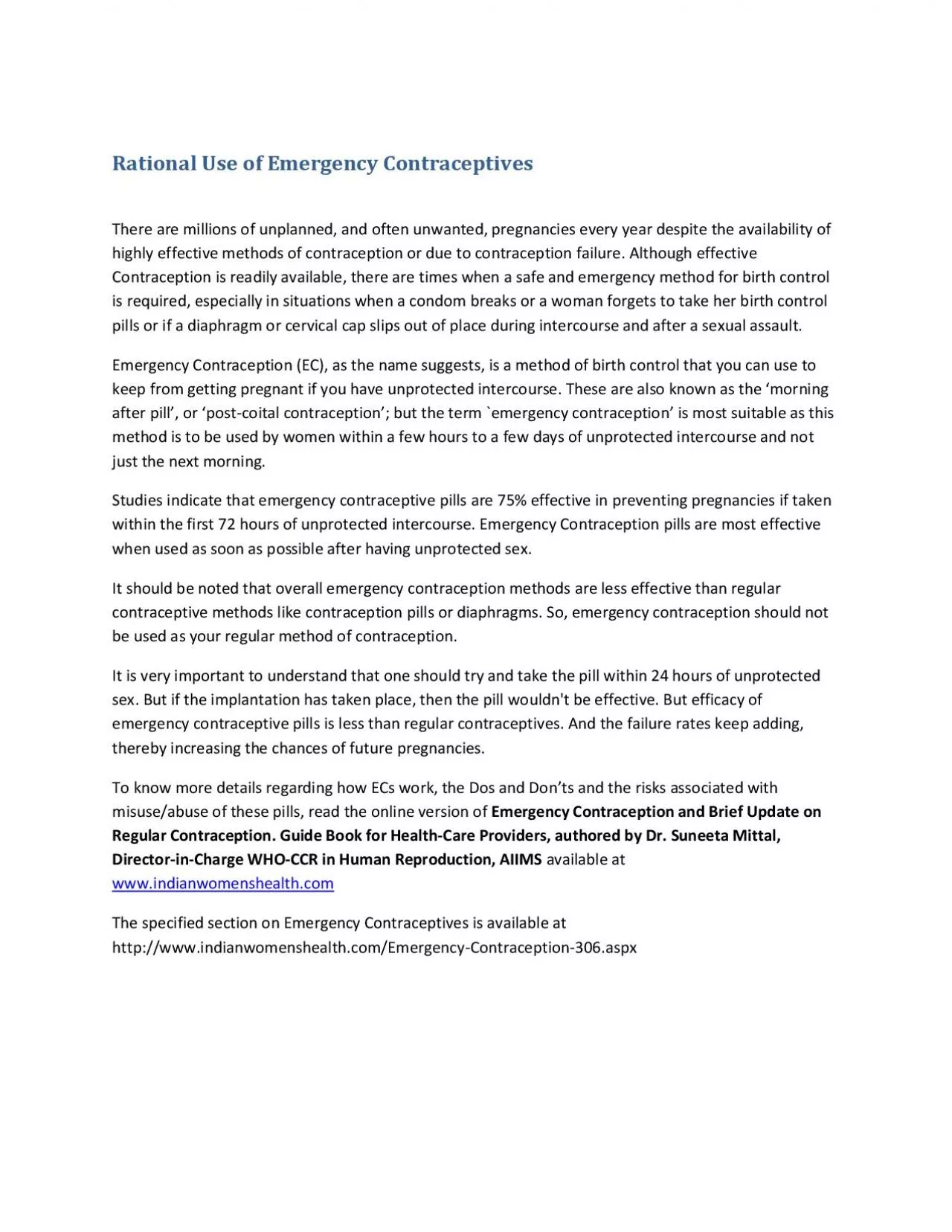 PDF-Rational Use of Emergency Contraceptives