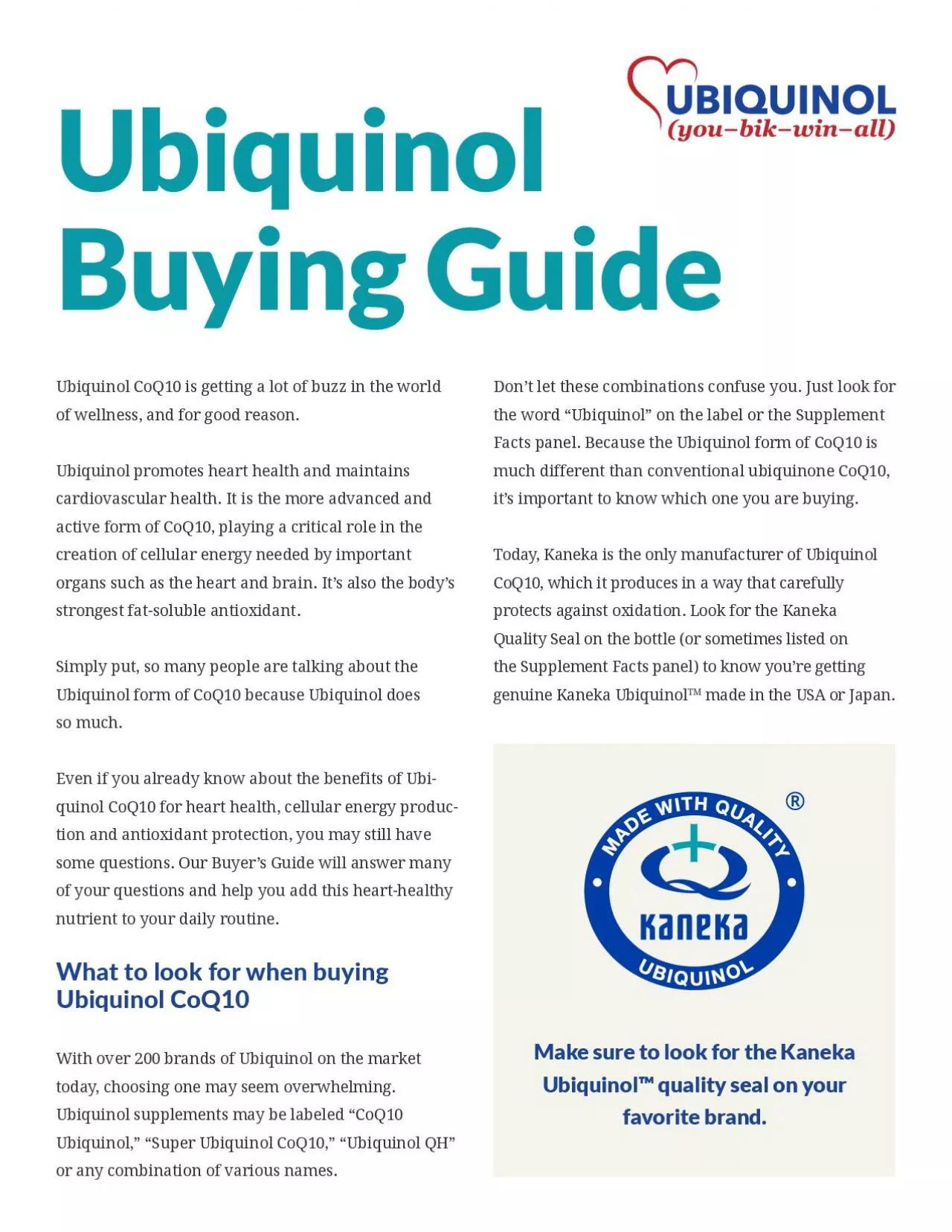 PDF-Ubiquinol CoQ10 is getting a lot of buzz in the world