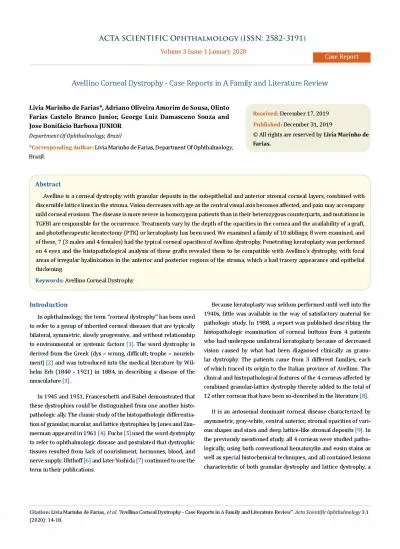 ACTA SCIENTIFIC Ophthalmology ISSN 25823191     Volume 3 Issue 1 J