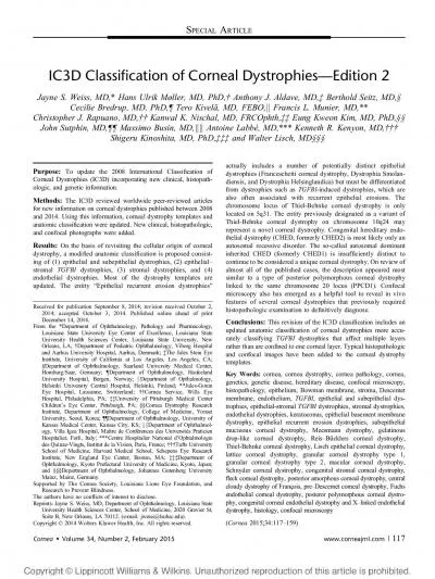 ENDOTHELIALDYSTROPHIES