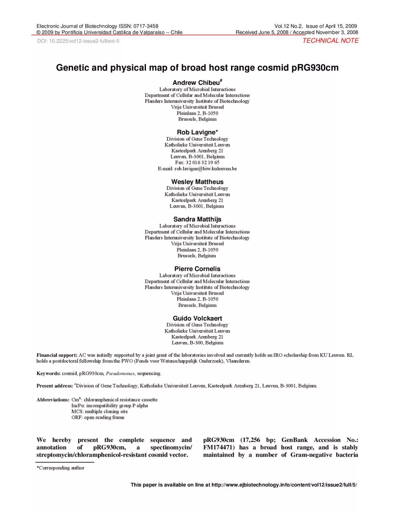 PDF-Electronic Journal of Biotechnology ISSN 07173458